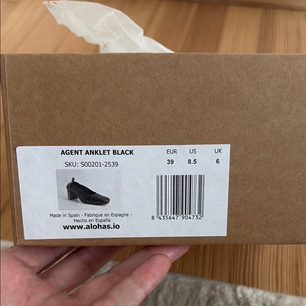 NWT - ALOHAS Black Agent Anklet Heels - Picture 9 of 9